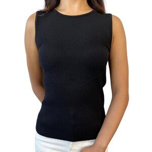 CHANEL Vintage 05P CC Logo Summer Knit Tank Top #38 Rib Round Neck [105407]
